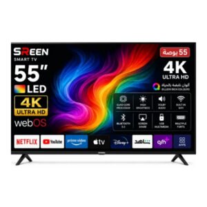 شاشة 55 بوصة سرين سمارت LED UHD 4K android 14 - SRET-55S4K