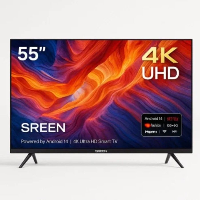 شاشة سرين 55 بوصة سمارت اندرويد 14 LED UHD 4K شاشة سرين 55 بوصة سمارت اندرويد 14 LED UHD 4K