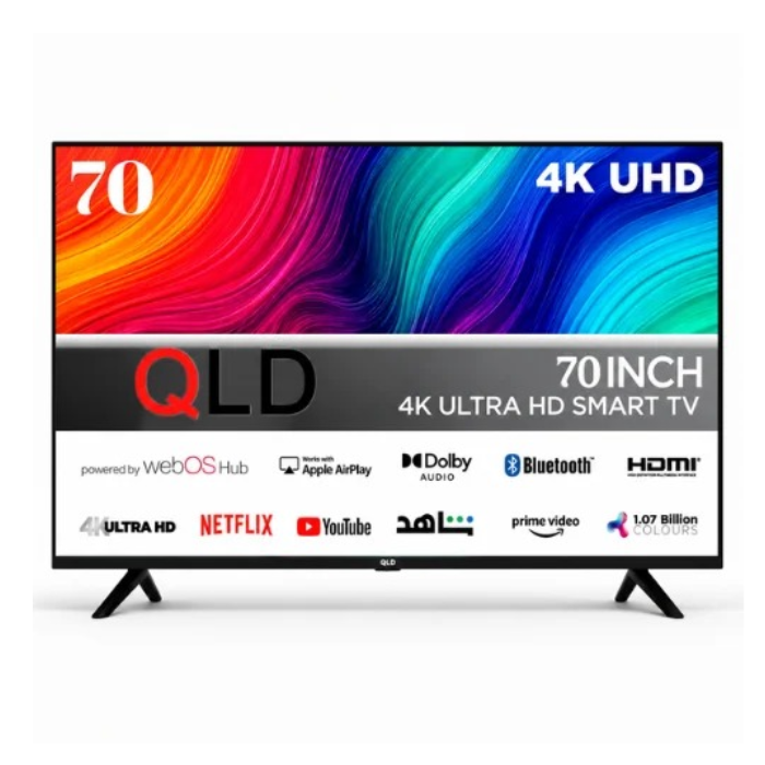 تلفزيون ٧٠ بوصة كيولد سمارت ويبوس DLED UHD 4K - QLDT-70S4KW تلفزيون ٧٠ بوصة كيولد سمارت ويبوس DLED UHD 4K - QLDT-70S4KW
