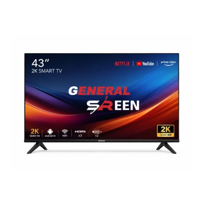 شاشة جنرال سرين 43 بوصة – اندرويد 14 – LED 2K شاشة جنرال سرين 43 بوصة – اندرويد 14 – LED 2K