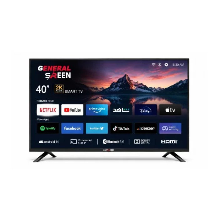 شاشة 40 بوصة جنرال سرين – اندرويد 14 – LED 2K شاشة 40 بوصة جنرال سرين – اندرويد 14 – LED 2K